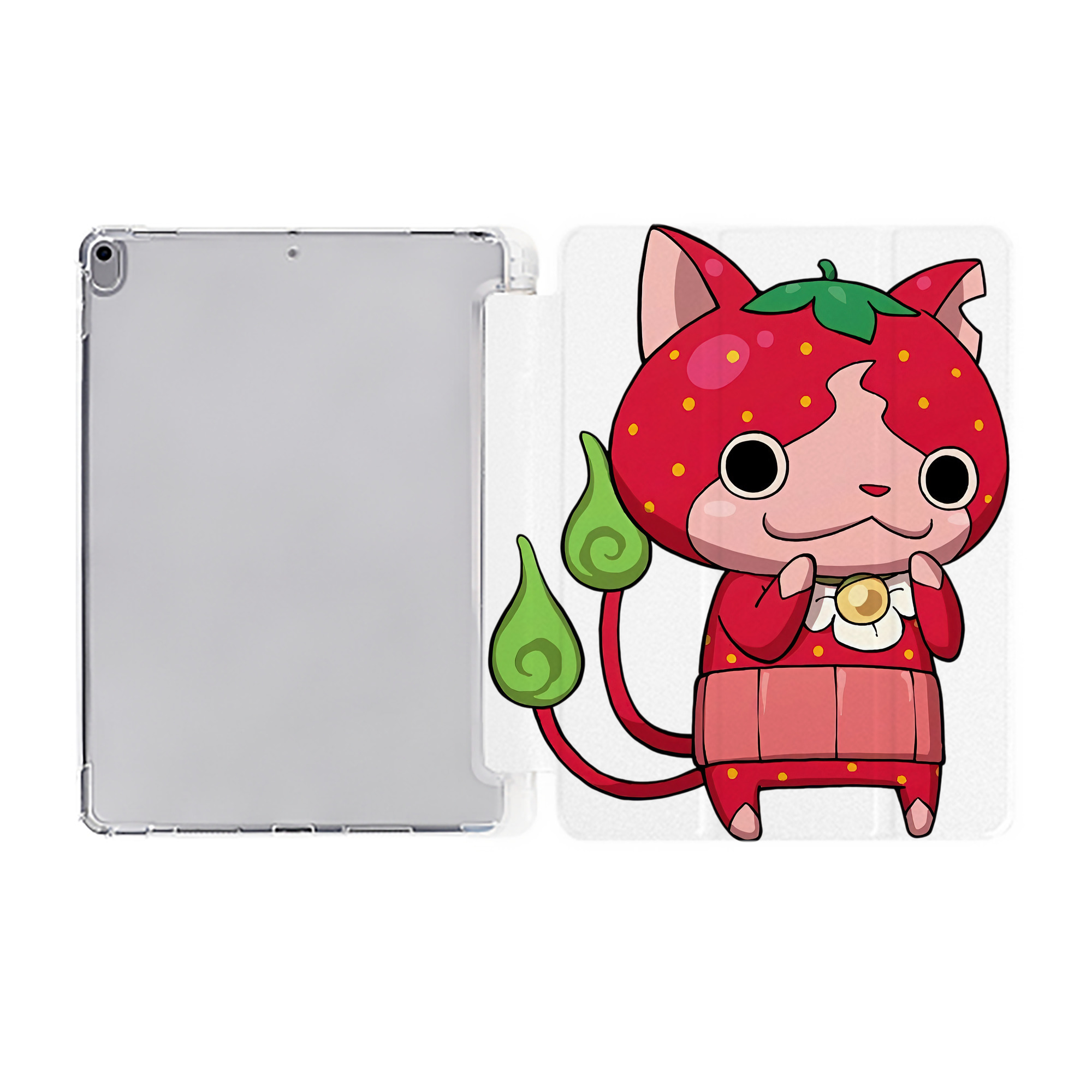 （画像用） 妖怪ウォッチ Yo-kai Watch IPad ケース ペン収納付き 三つ折りスタンド PUレザー×シリコン 対応機種9.5/10.5/10.9インチ